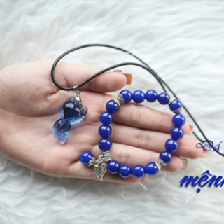 set vòng tay và hồ ly đá lưu ly