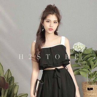 SET ÁO CROPTOP QUẦN ỐNG RỘNG