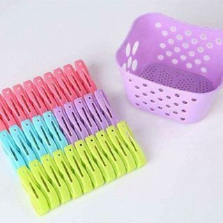 sét 1 giỏ kèm 30 kẹp quần áo giá sỉ