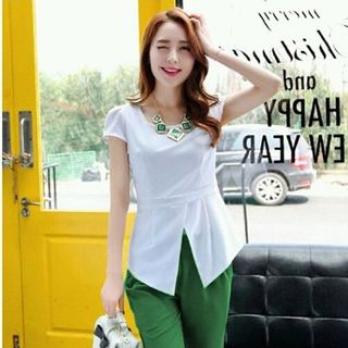 set áo v và quần baggy giá sỉ