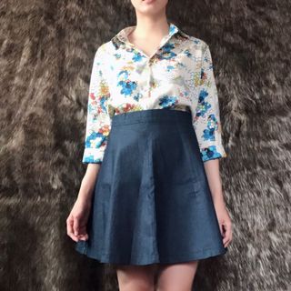 chân váy xòe 8 mảnh denim