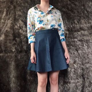 chân váy xòe 8 mảnh denim