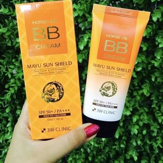 Kem nền BB Cream Horse Oil 3W Clinic Mayu Sun Shield SPF50