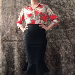 chân váy đuôi cá vải umi dài 68cm