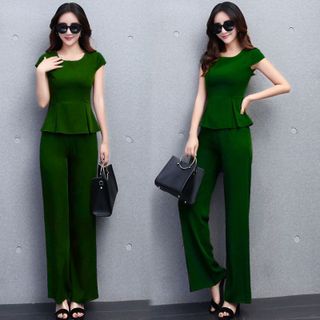 Set bộ dài peplum xanh đen thời trang có size XXXL
