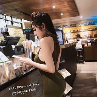 Đầm body yếm cổ sơmi MPB
