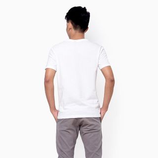 Áo thun nam trơn cổ tròn tay ngắn màu trắng