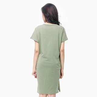 Đầm thun nữ oversize thoải mái màu rêu M2