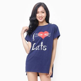 Đầm thun nữ oversize form dài họa tiết đáng yêu