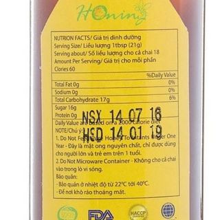 Chai mật ong Honing Mỹ 375gr