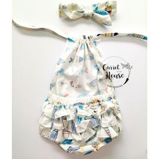 Romper yếm cho bé gái cực cute 3 tháng - 2 tuổi