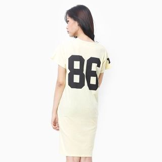 Đầm thun nữ oversize thoải mái ngôi sao màu vàng