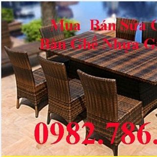 bàn ghế cà fe nhựa giả mây giá sỉ