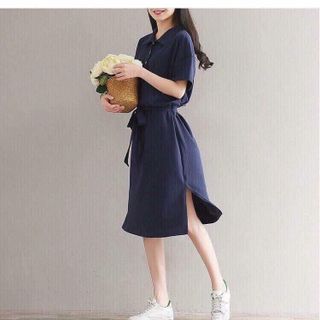 đầm xanh buộc eo