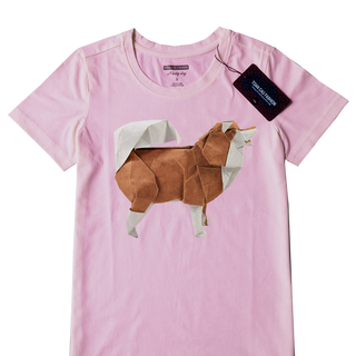 Áo thun thời trang - Chó nâu Origami