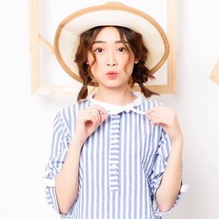 đầm sọc nơ cổ
