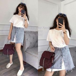 set đầm váy jeans