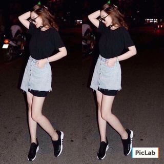 set đầm váy jeans