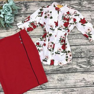 set sơ mi váy
