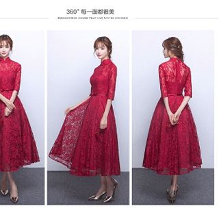 Đầm Xòe Cổ Tàu Tay Lỡ