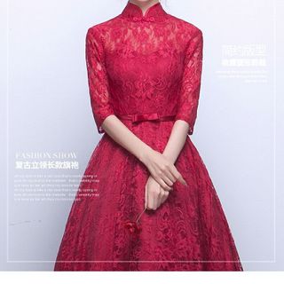Đầm Xòe Cổ Tàu Tay Lỡ