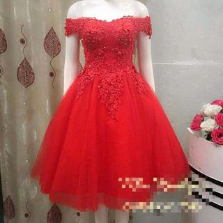 Đầm Xòe Bẹt Vai Đính Hoa Hana Fashion
