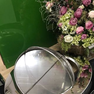 THÙNG RÁC INOX TRÒN NẮP LẬT