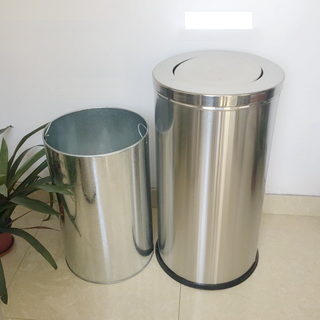 THÙNG RÁC INOX TRÒN NẮP LẬT