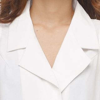 Áo thời trang form dài dáng vest trẻ trung màu trắng