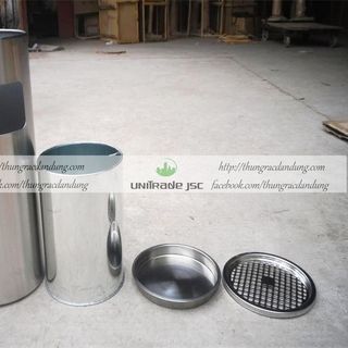 THÙNG RÁC INOX TRÒN CÓ GẠT TÀN