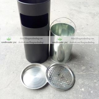 THÙNG RÁC INOX TRÒN CÓ GẠT TÀN