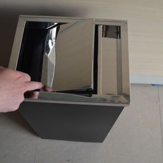THÙNG INOX CHỮ NHẬT NẮP LẬT CÓ GẠT TÀN THUỐC