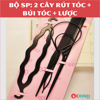Bộ 4 Dụng Cụ Búi Tóc - Cách Búi Tóc Đẹp Đơn Giản