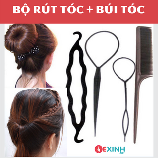 Bộ 4 Dụng Cụ Búi Tóc - Cách Búi Tóc Đẹp Đơn Giản