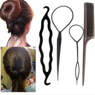 Bộ 4 Dụng Cụ Búi Tóc - Cách Búi Tóc Đẹp Đơn Giản