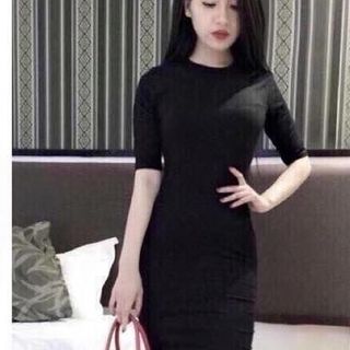 váy body trơn đen