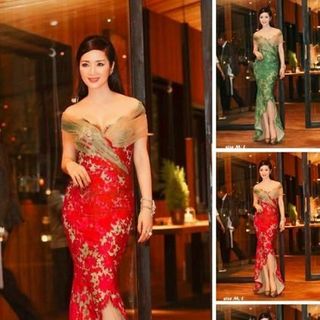 Đầm Maxi Phối Lưới Giáng My