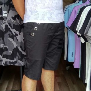 Quần short kaki viền da