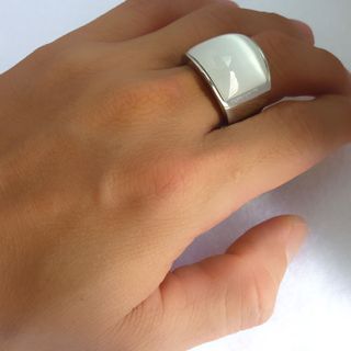 Nhẫn inox mặt đá mắt mèo
