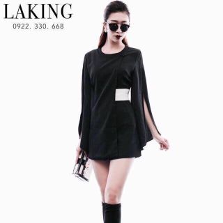 Jump Đen Tay Loe Phối Đai Trắng
