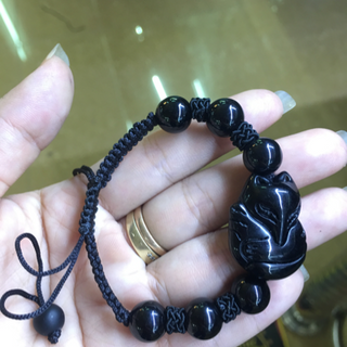 vòng tay hồ ly thạch anh đen - 122