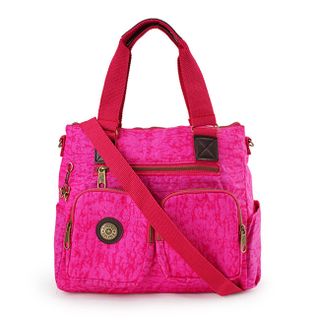 Túi xách hai hộp Kipling vải wax màu hồng tím
