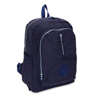 Balo Kipling dây kéo giữa loại lớn - xanh đen