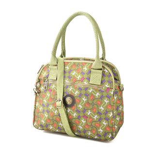 Túi xách kipling quai tròn họa tiết khỉ màu xanh