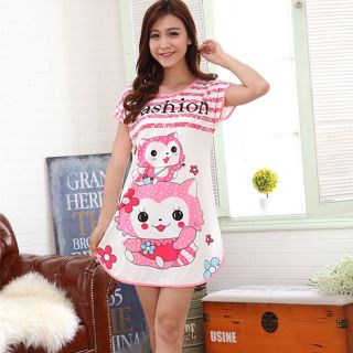 Đầm ngủ hoạt hình Chồn Hồng DN-37
