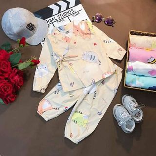 Bộ yukata dài cho bé