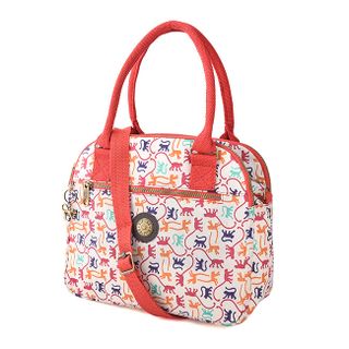 Túi xách kipling quai tròn họa tiết khỉ màu đỏ