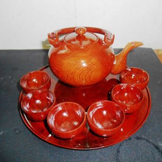 Bộ bình trà gỗ hương - 100 gỗ hương nguyên chất- nguồn gốc Tây Nguyên