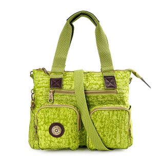 Túi xách hai hộp Kipling vải wax màu xanh chuối