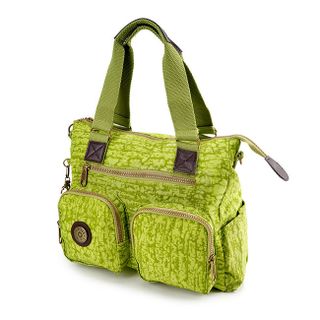 Túi xách hai hộp Kipling vải wax màu xanh chuối